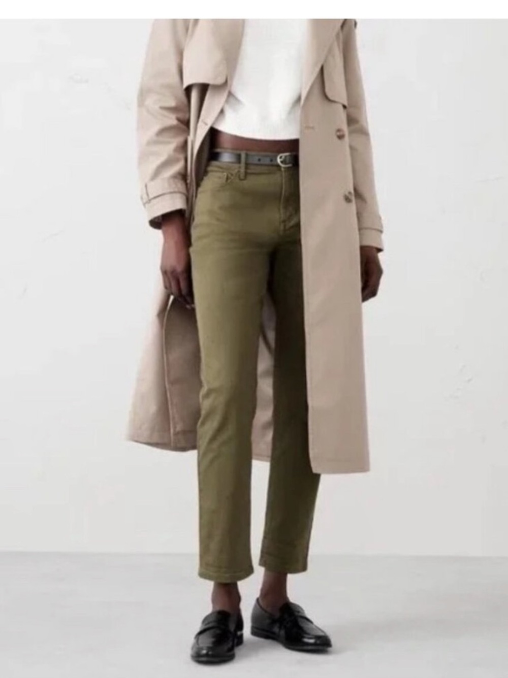 Banana Republic Olive Green Mid Rise Girlfriend Jeans